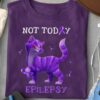 Not today Epilepsy - Epilepsy awareness ribbon, funny purple cat