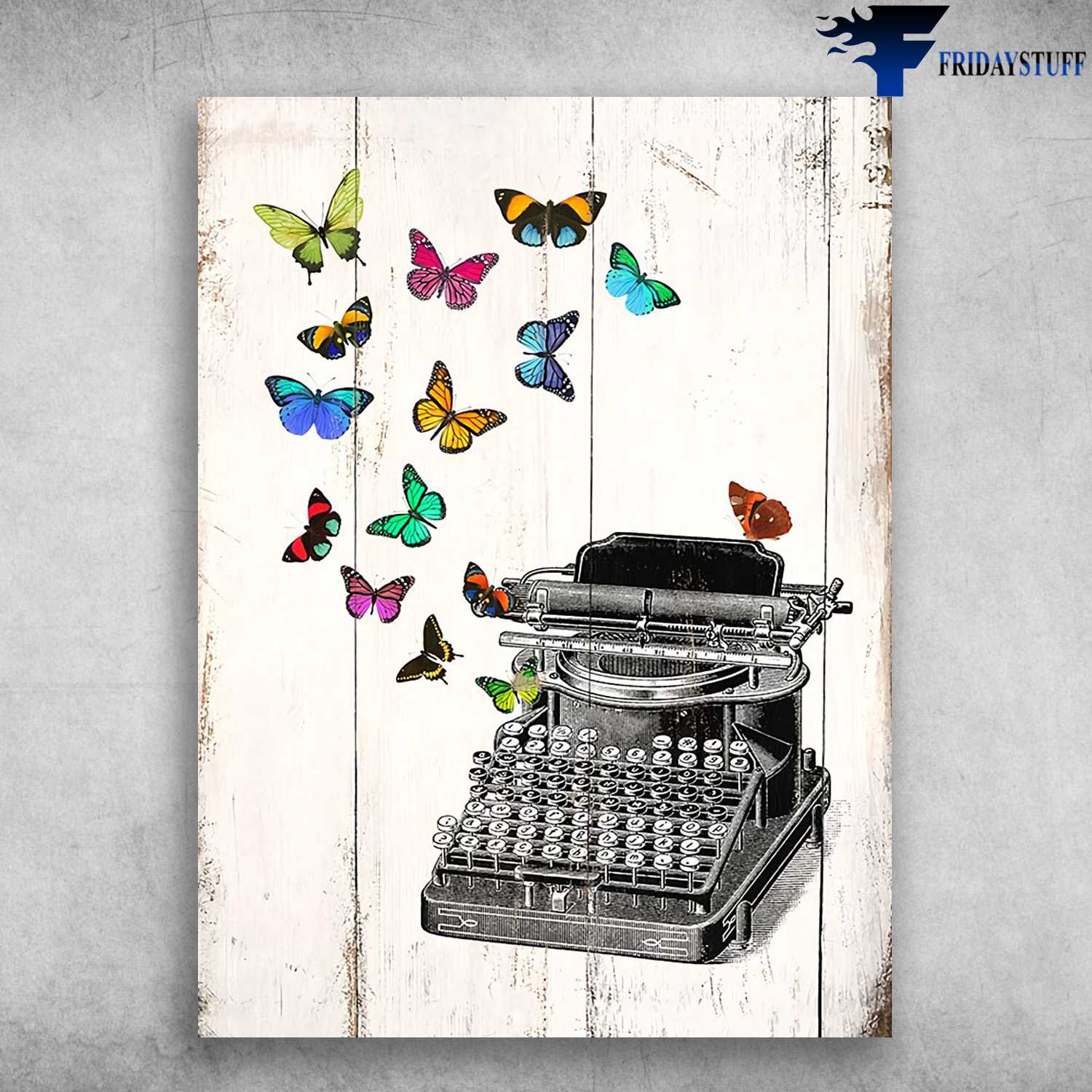 Office Poster - Typewriter Butterfly, Writing Lover