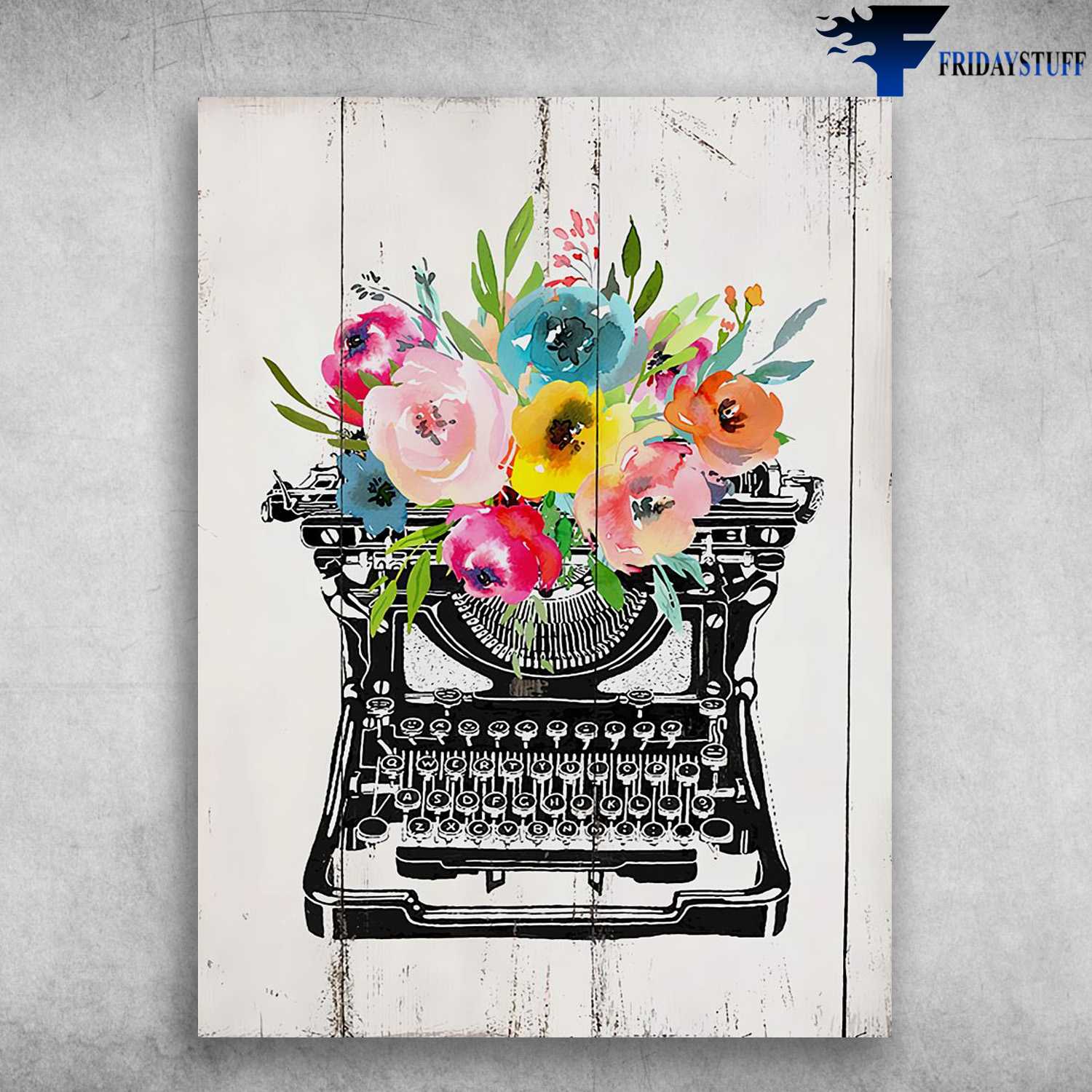 Office Poster, Typewriter Flower - Writing Lover
