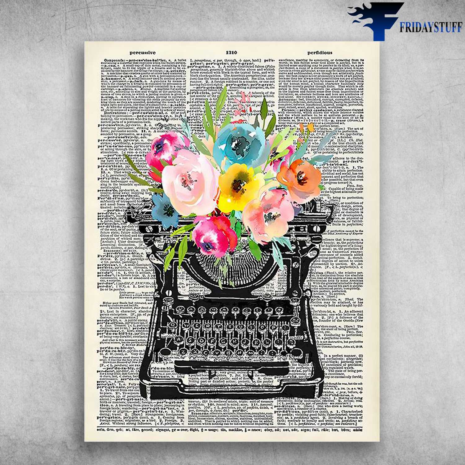 Office Poster - Typewriter Flower, Writing Lover