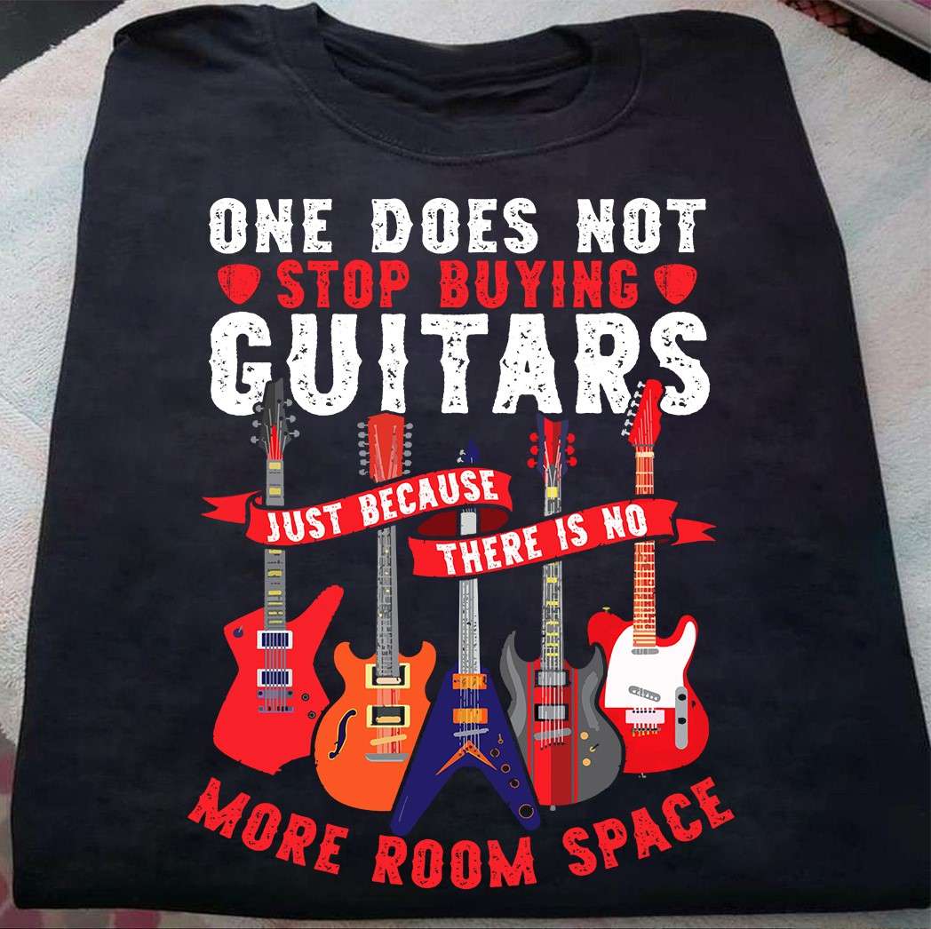 One does not stop buying guitars just because there is no more room space - Guitar collection