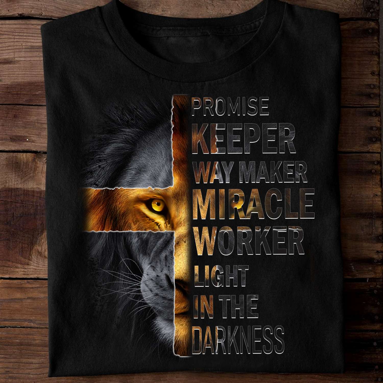 Promise keeper, way maker, miracle woker, light in the darkness - Lion the Jesus