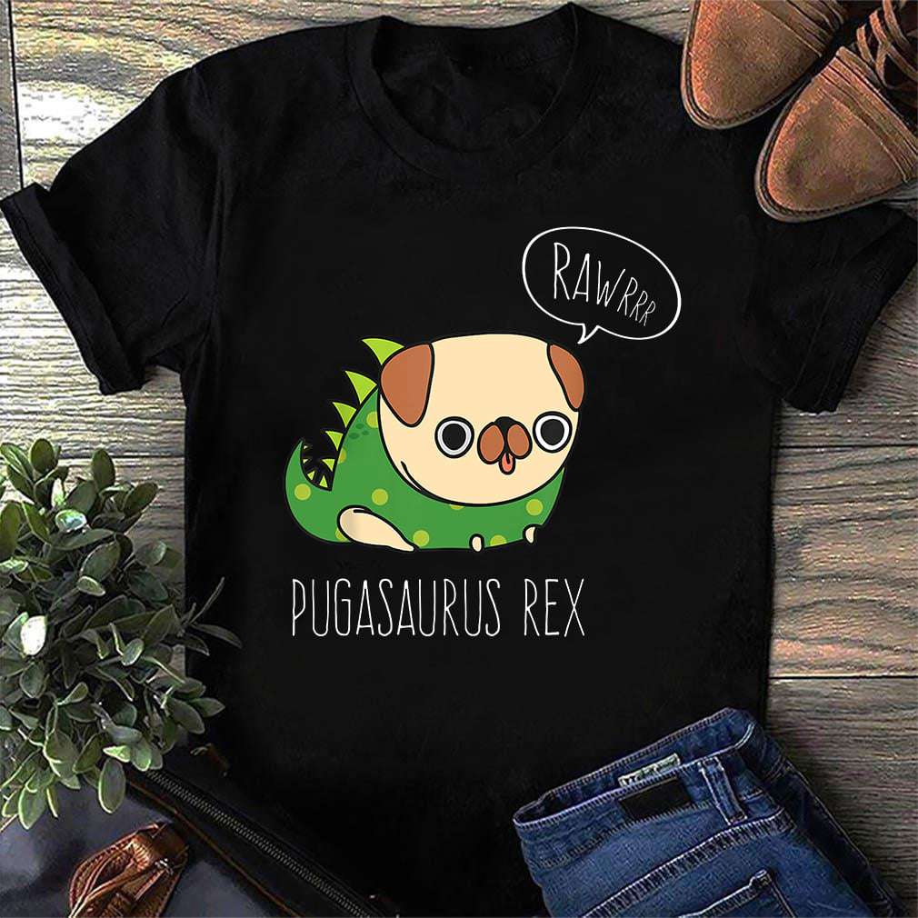 Pugasaurus rex - T-rex custome pug dog, pug dog lover