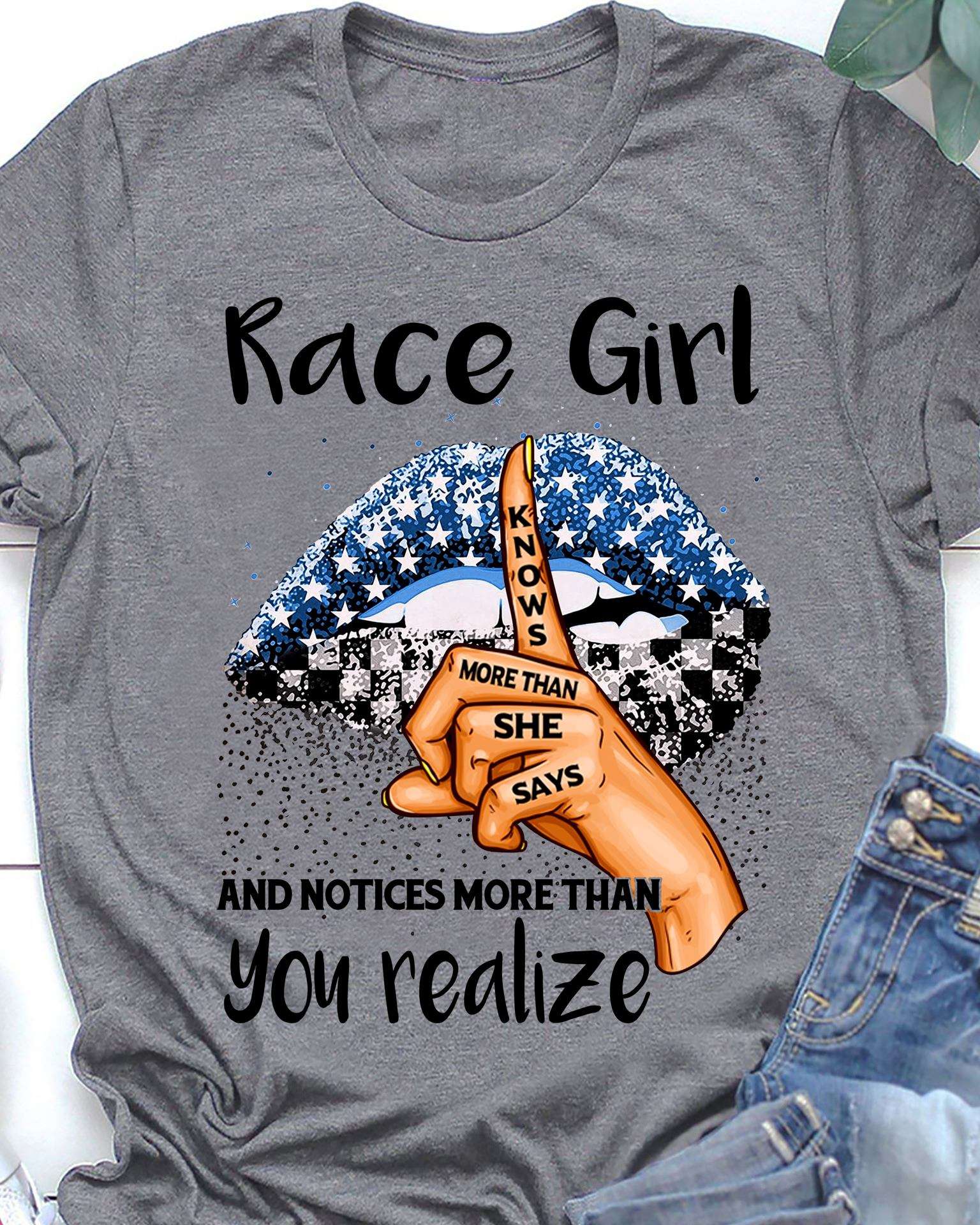 Race girl - Girl loves racing, knows more than she says and notices more than you realize