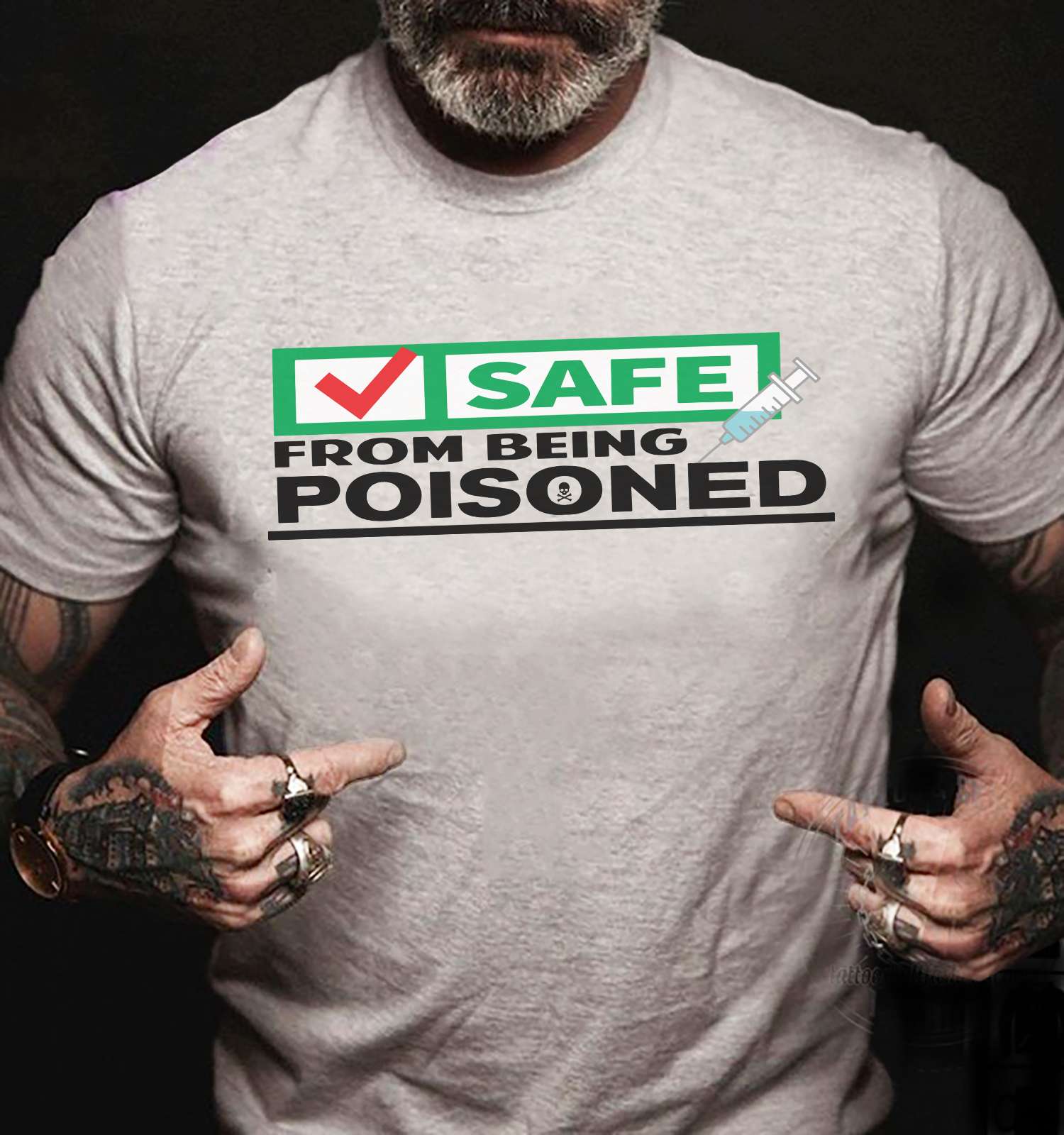Safe from being poisoned - Vaccinated people, vaccine syringe