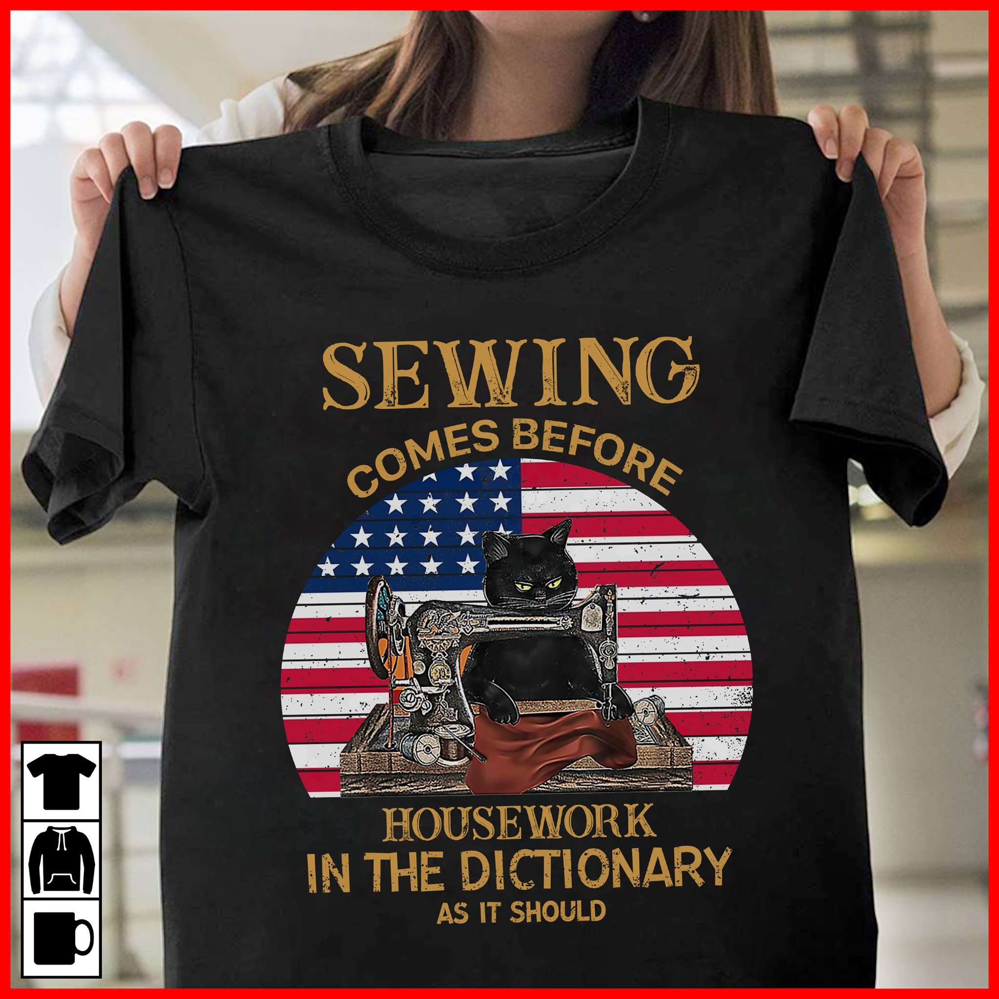 Sewing comes before housework in the dictionary as it should - American sewing lover, sewing machine
