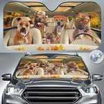 Staffordshire Bull Terrier, Dog Lovers, Autumn Road, Car Auto Sunshade