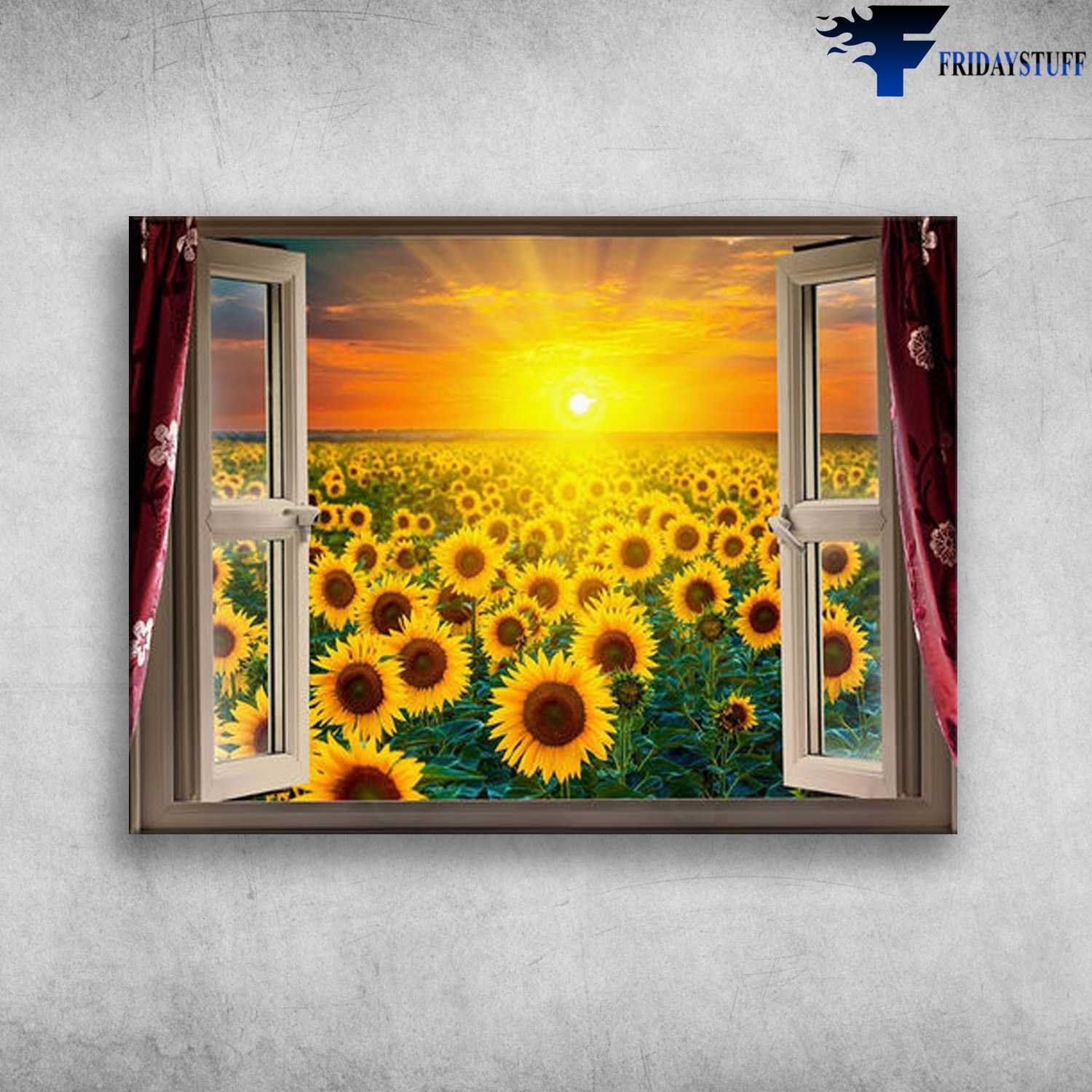 Sunflower Lover, Window Poster, Sun Shine