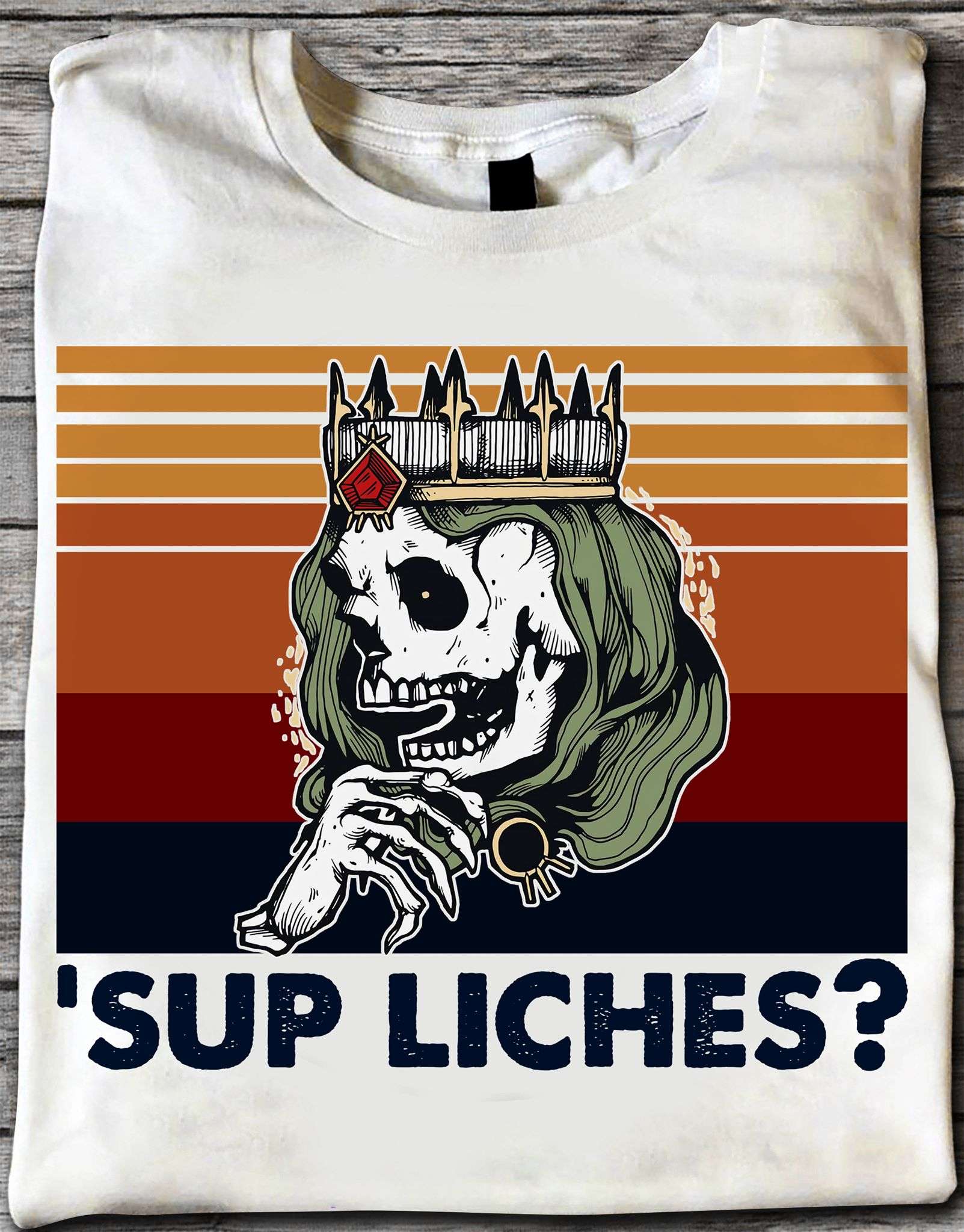 Sup liches - Skull king, skull with crown, halloween gift