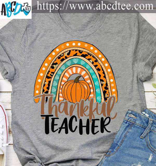 Thankful teacher - Halloween pumpkin, teacher the educational job