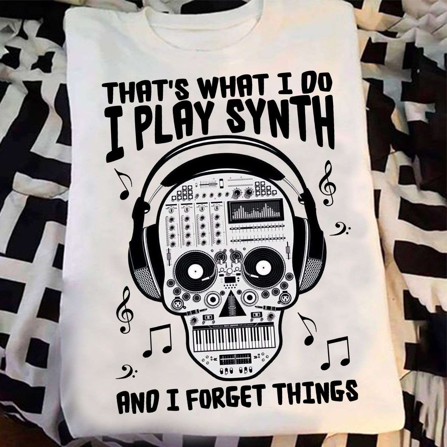 That's what I do I play synth and I forget things - Synth music play, skull listening to music
