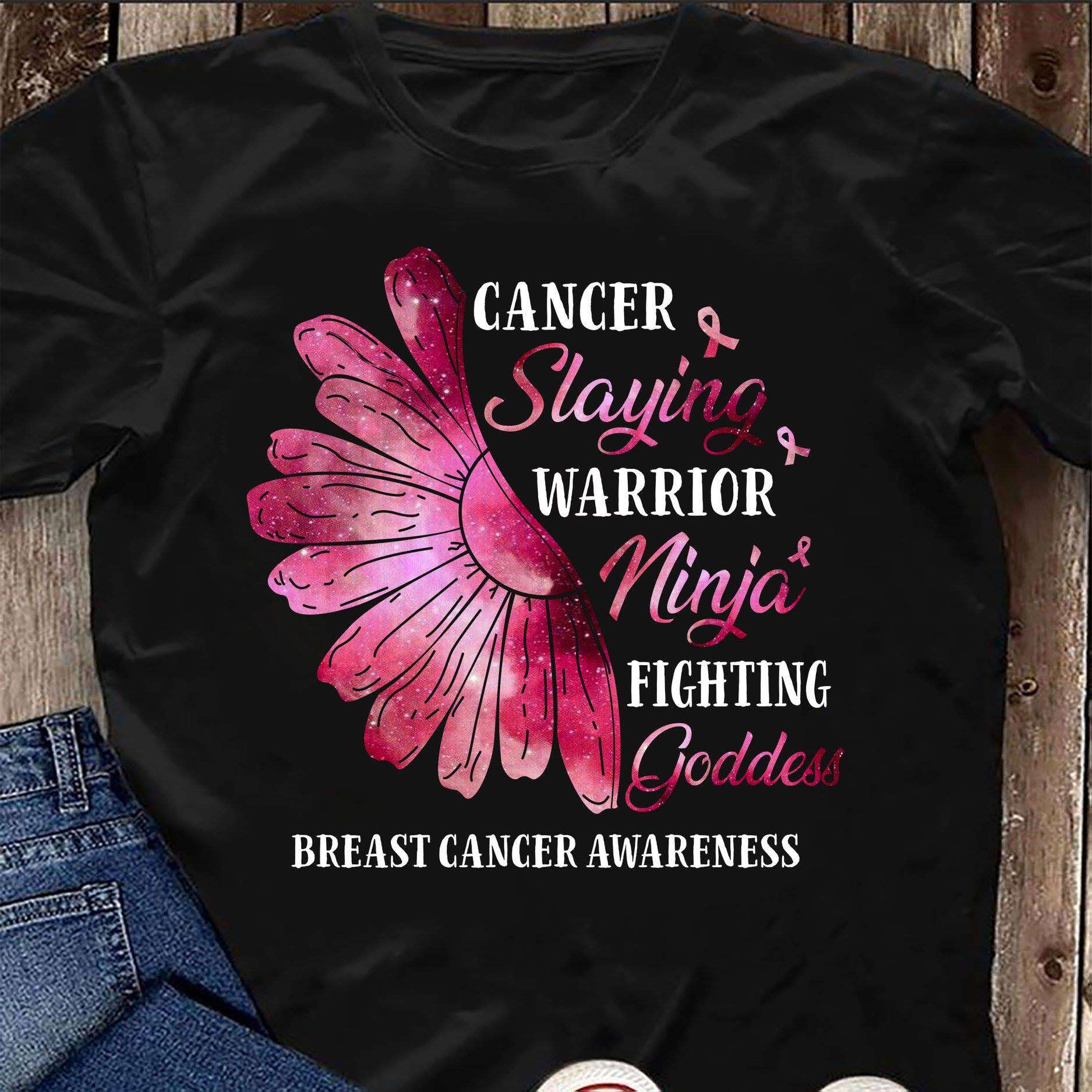 Breast Cancer Flower - Cancer slaying warrior ninja fighting goddess