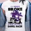 Halloween Witch Cat, Barrel Racing Horse - My broom broke so now i became a barrel racer