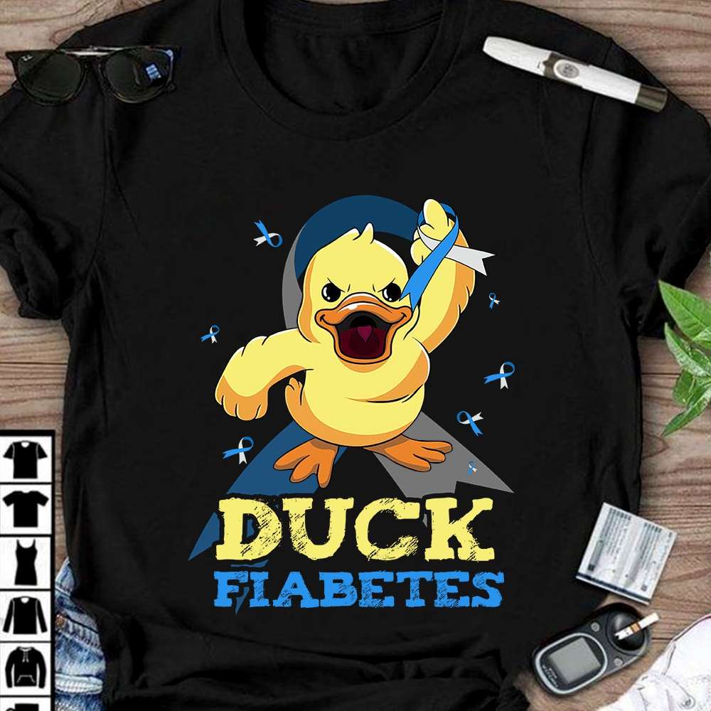 Angry Duck, Diabetes Ribbon - Duck Fiabetes