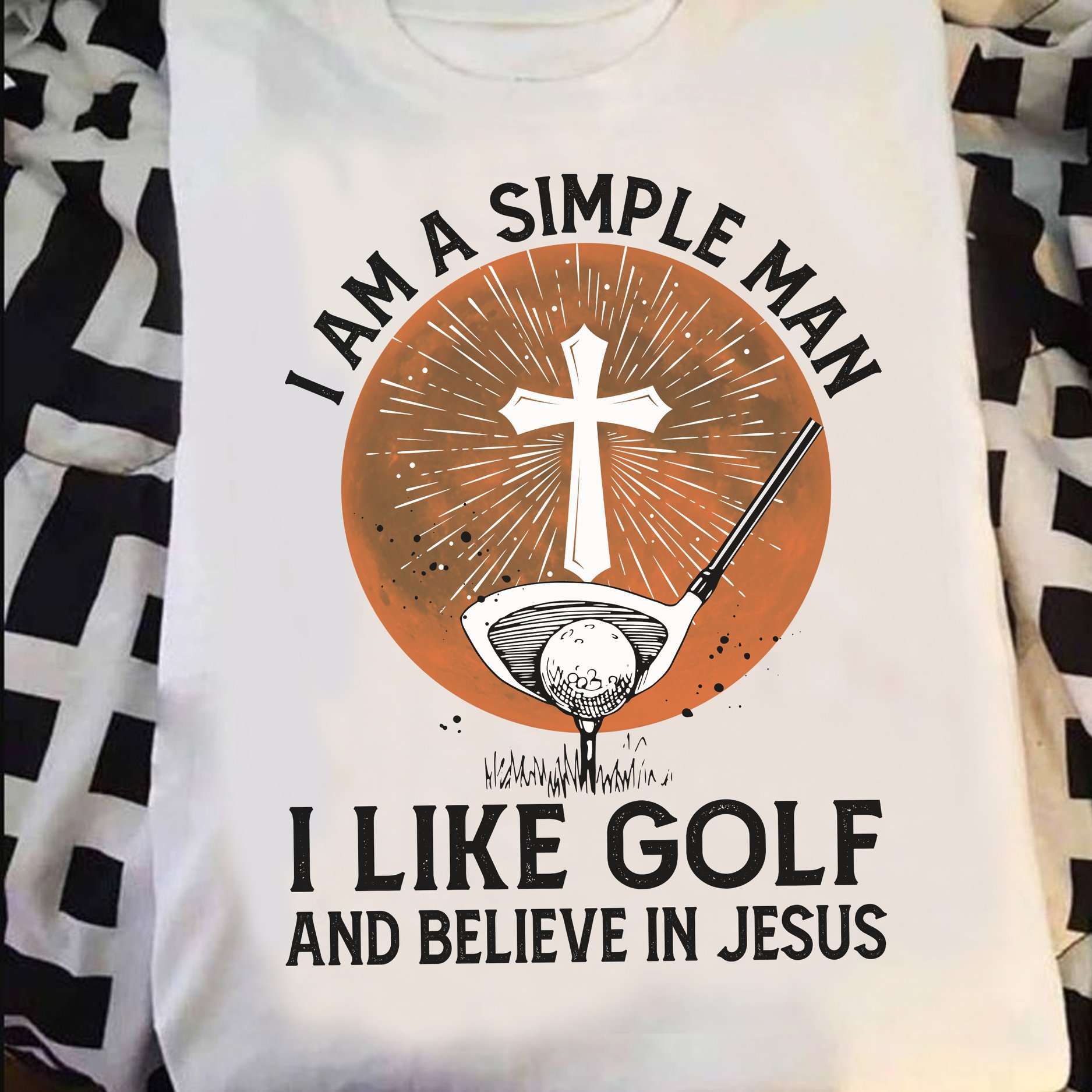Golf Man, God's Cross - I am a simple man i like golf and believe in Jesus