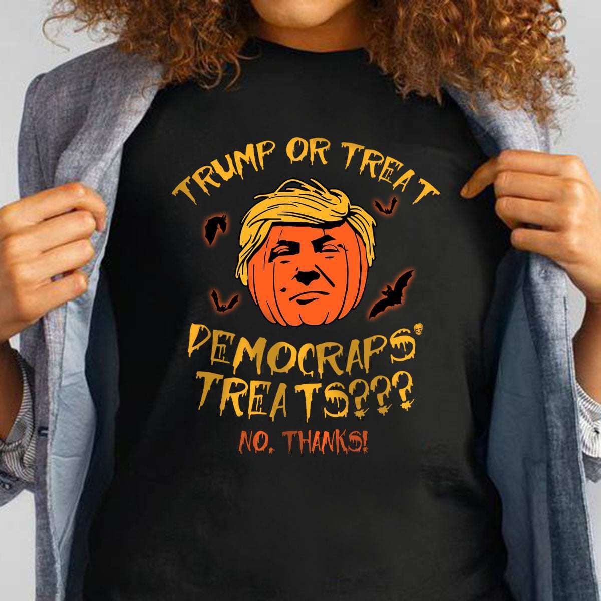 Halloween Donald Trump Pumpkin - Trump or treat democraps treats? No thanks