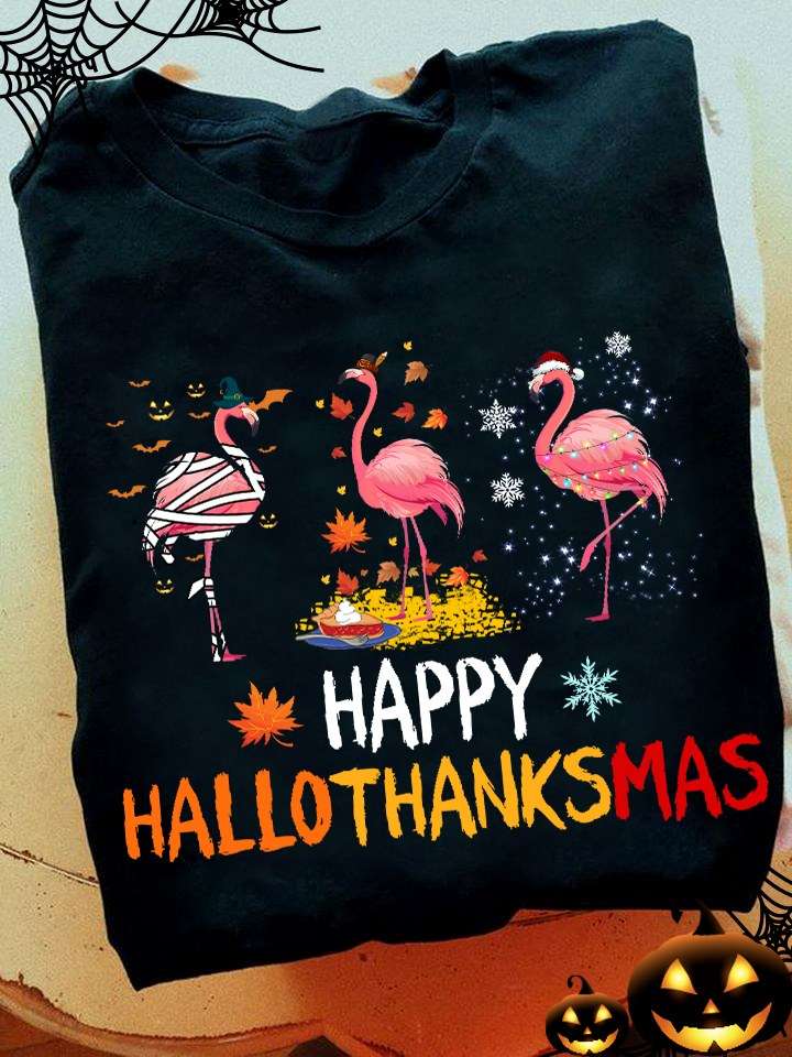 Halloween Witch Flamingo, Christmas Costume - Happy hallothanksmas