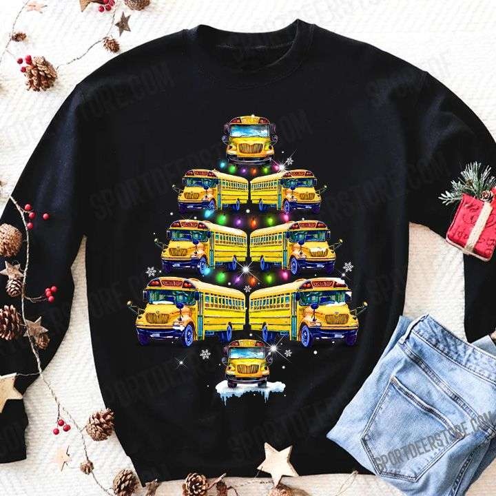 School Bus Christmas Tree, Fairy Lights - Christmas Night, Gift Christmas