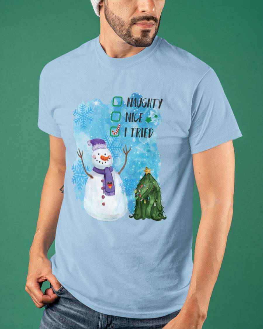 Snowman in winter, Snow Christmas - Naughty nice i tried