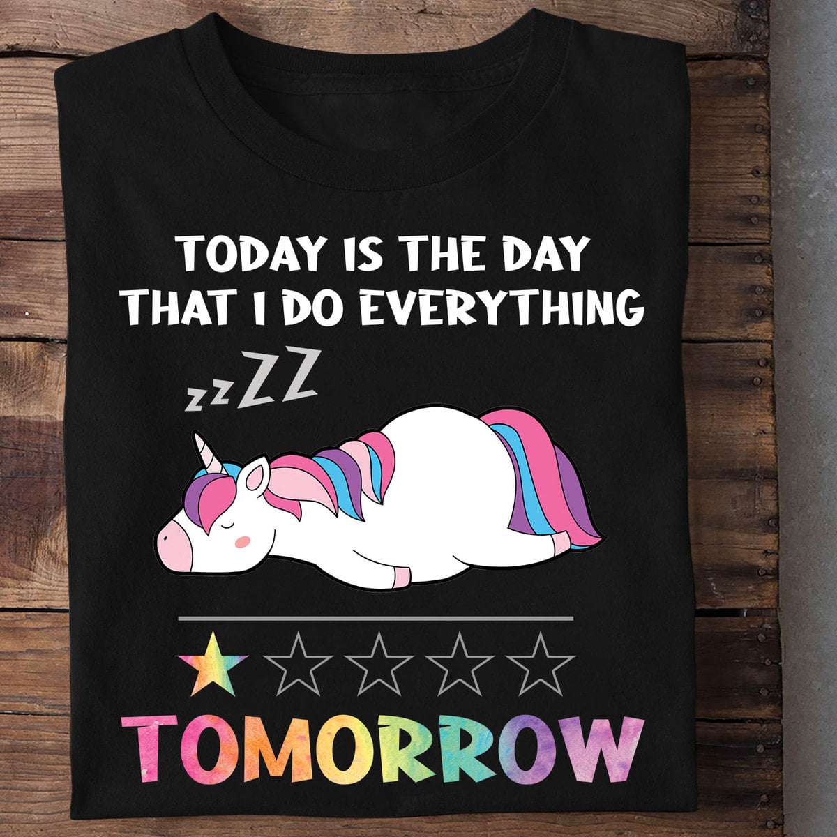Sleeping unicorn - Today is the day that i do everything tomorrow