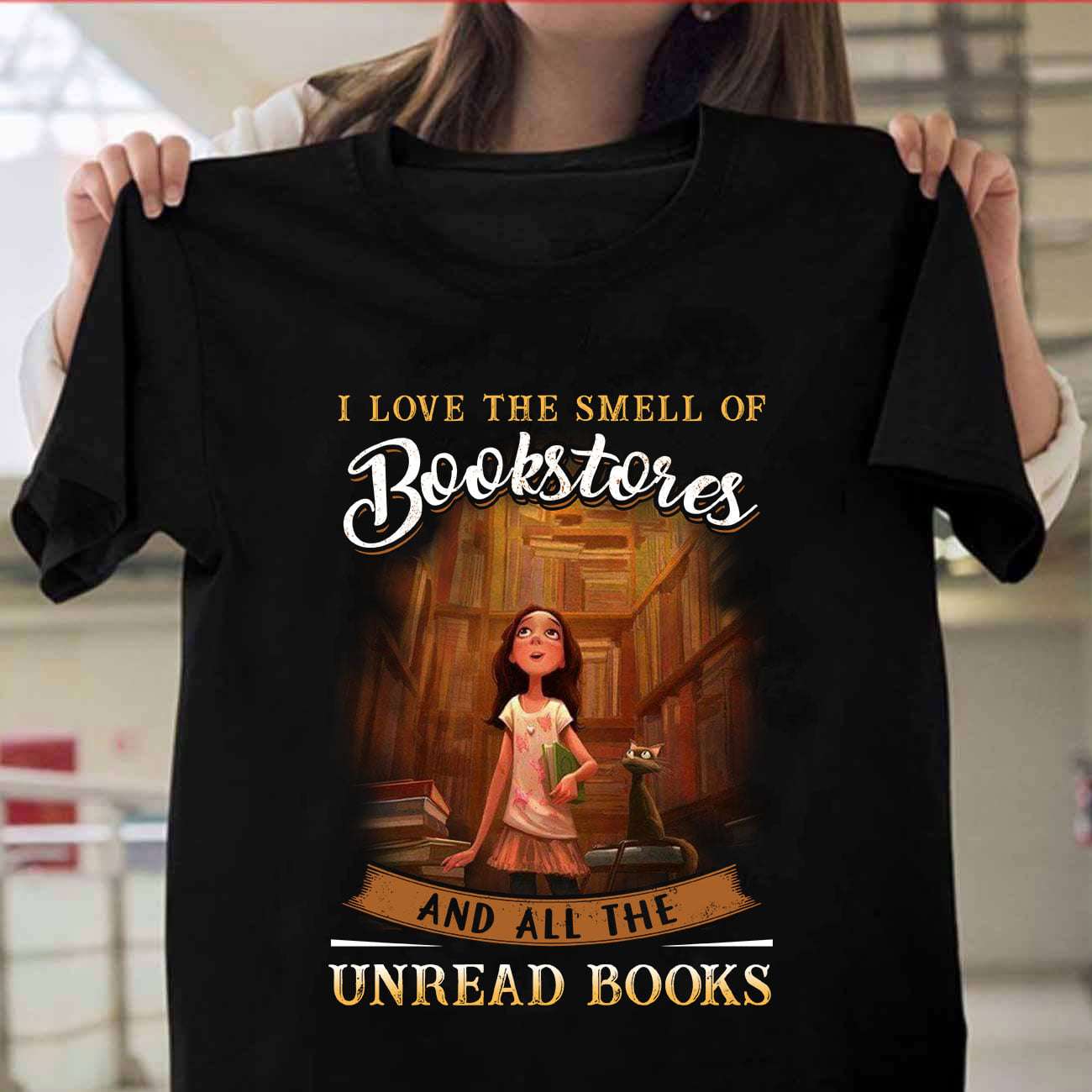 Girl In Bookstore, Girl Love Books - I love the smell of bookstores and all the unread books