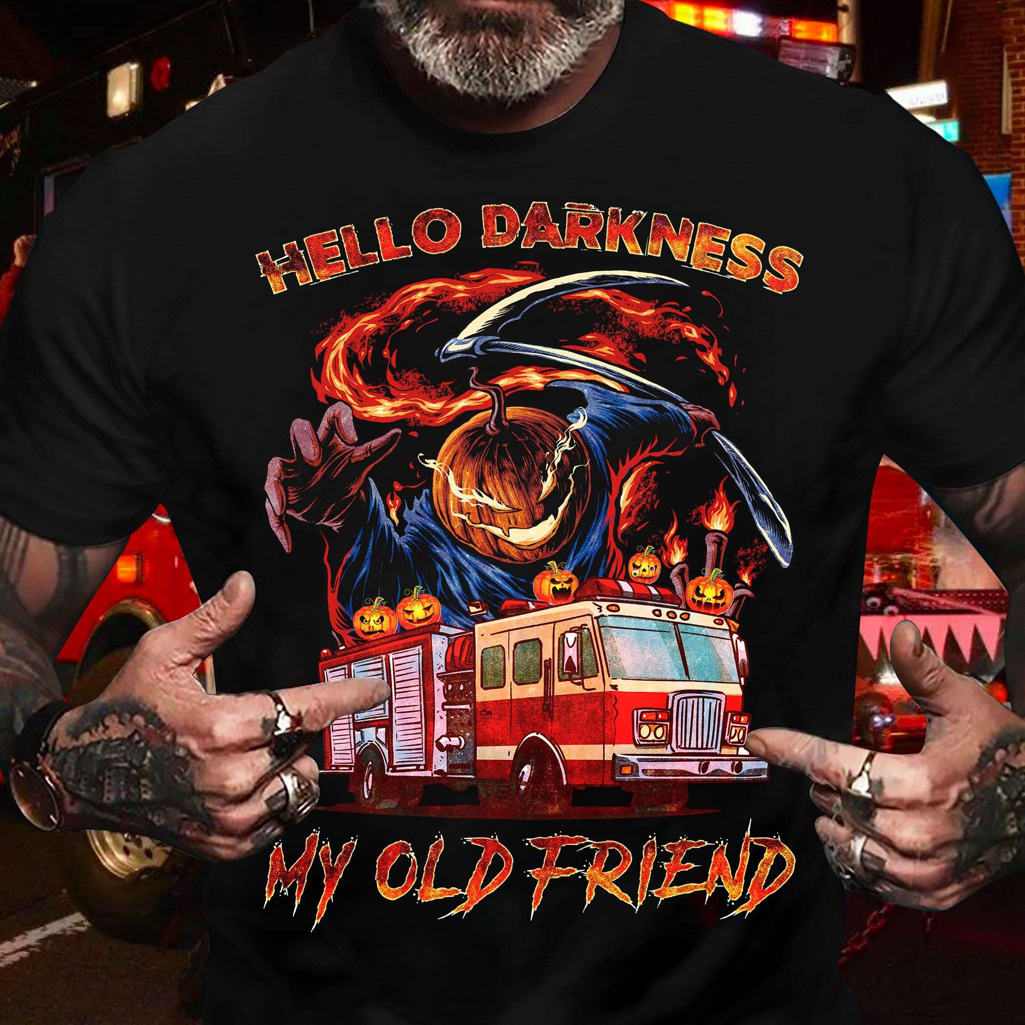 Death Pumpkin, Fire Truck - Hello darkness my old friend