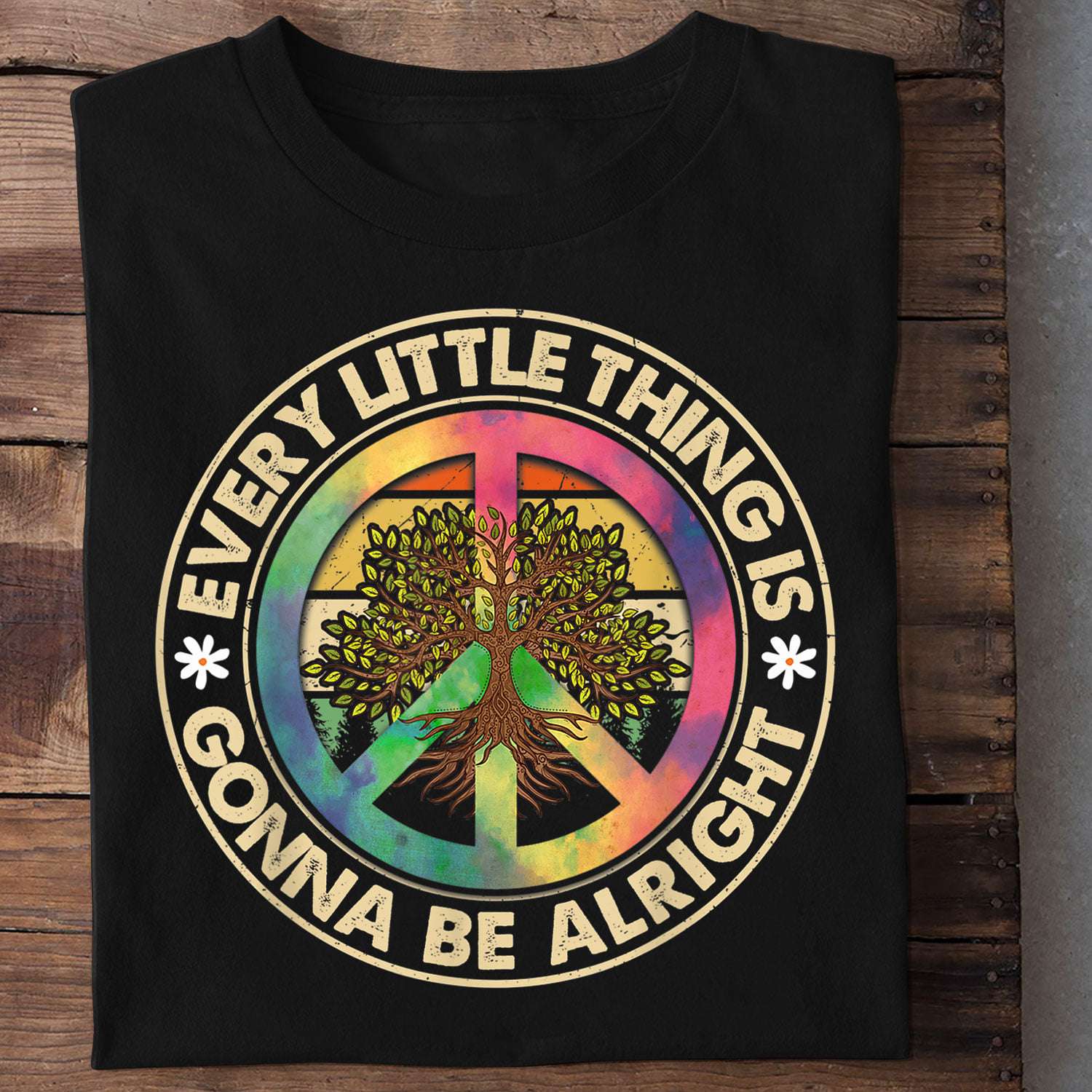 Hippie Tree T-shirt - Every little thing is gonna be alright
