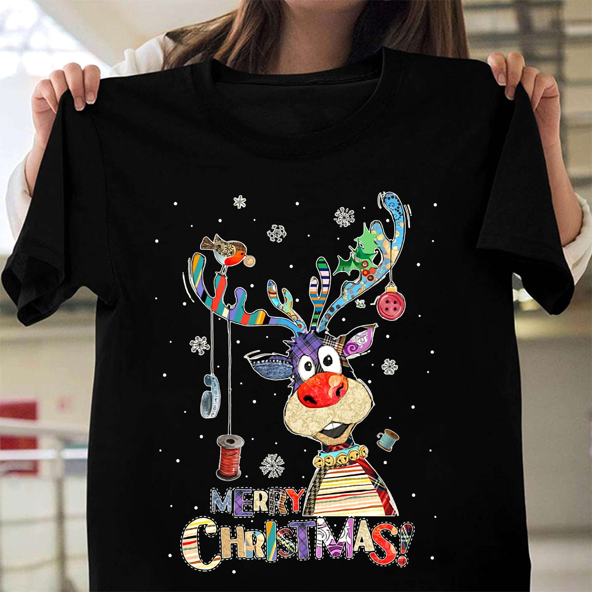 Reindeer Sewing, Pajama Christmas - Merry Christmas