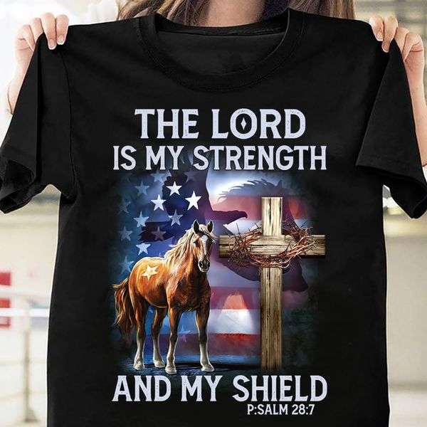 America Horse God's Cross - The lord is my strength and my shield