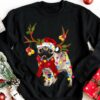 Chistmas Raindeer Pug, Gift for Pug lover - Bauble And Fairy Lights, Merry Christmas
