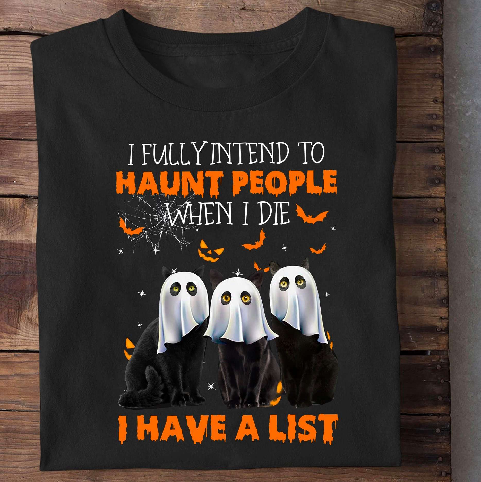 Cat Ghost White, Halloween Costume - I fully intend to haunt people when i die i have a list