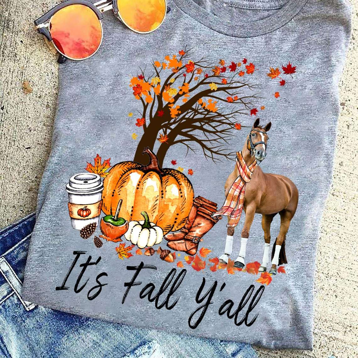 Autumn Horse, Horse And Pumpkin - It's fall y'all