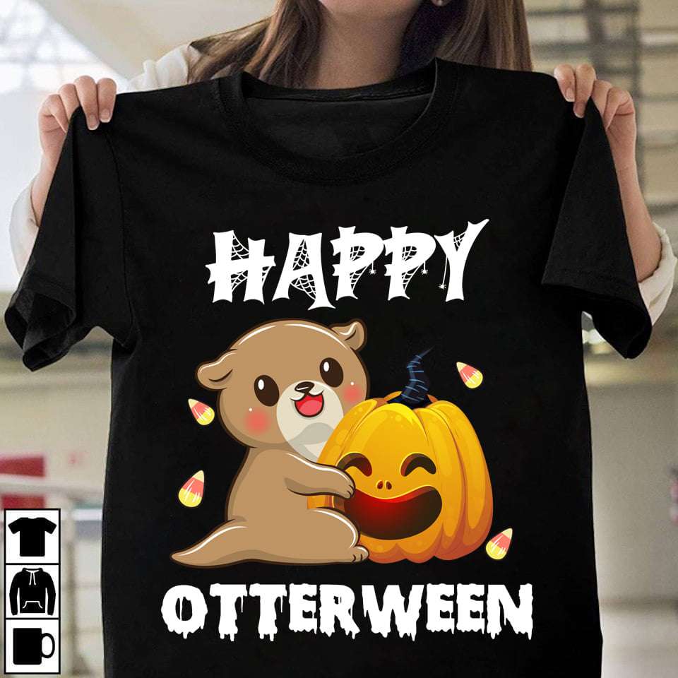 Little Otter Pumpkin Cute - Happy Otterween