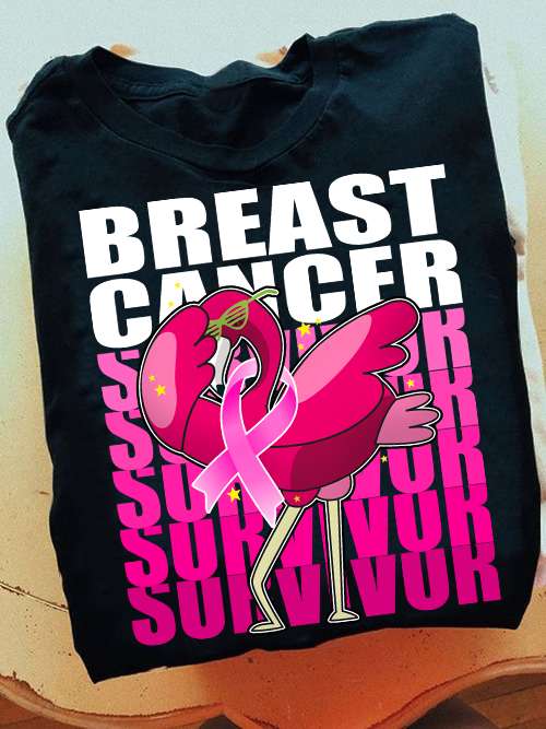 Breast Cancer Flamingo, Flamingo Ribbon - Breast Cancer Survivor