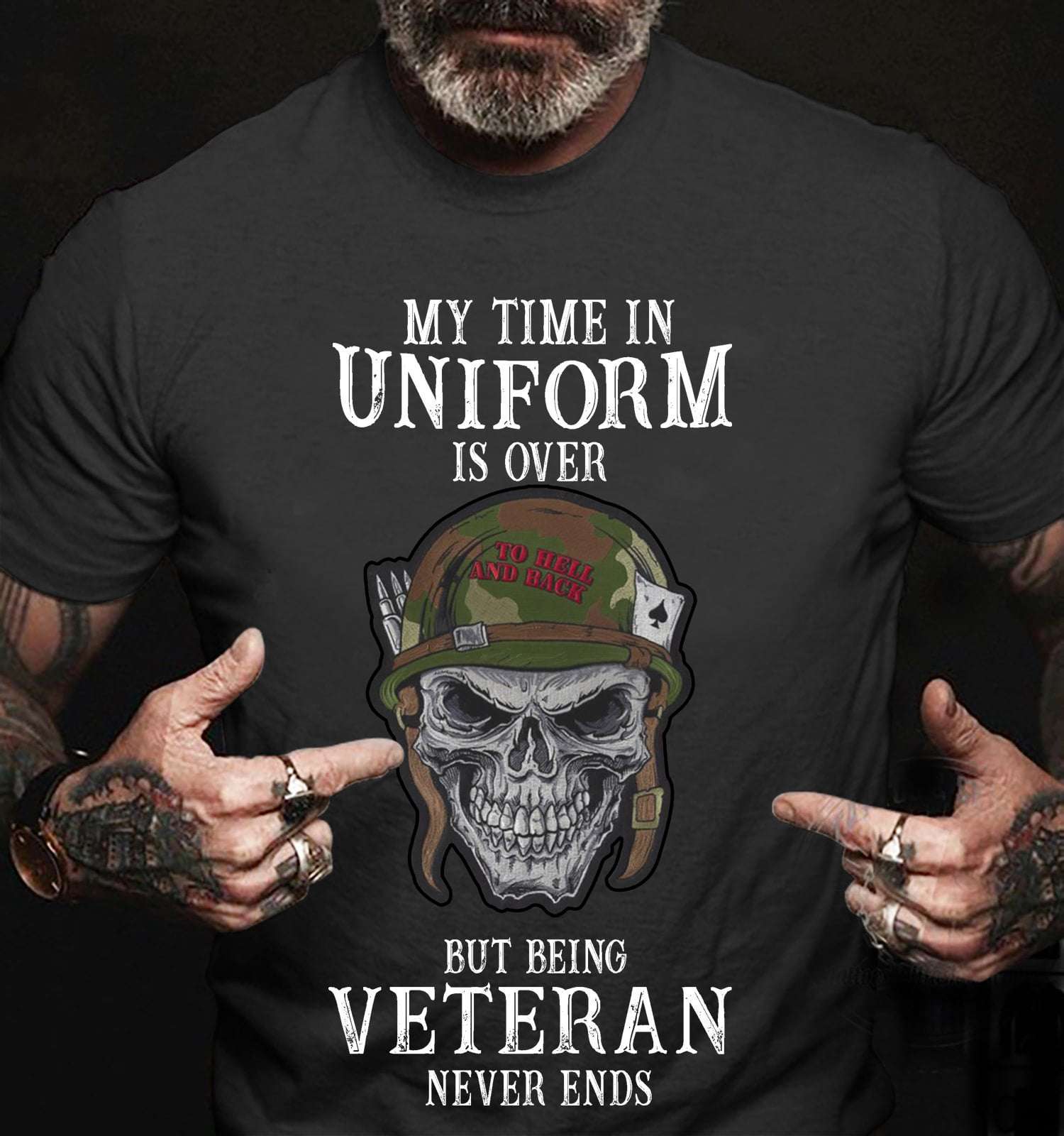 Veteran Skull - My time in uniform is over but being veteran never ends