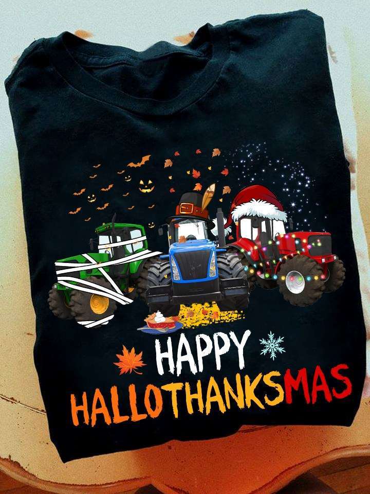Halloween Tractor Costume, Gift for Christmas day - Happy hallothanksmas