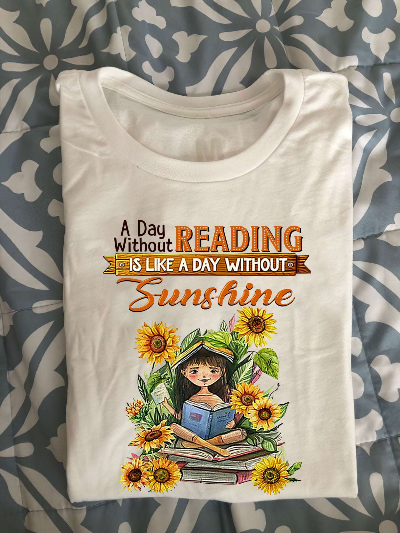 A day without reading is like a day without sunshine - Girl reading book
