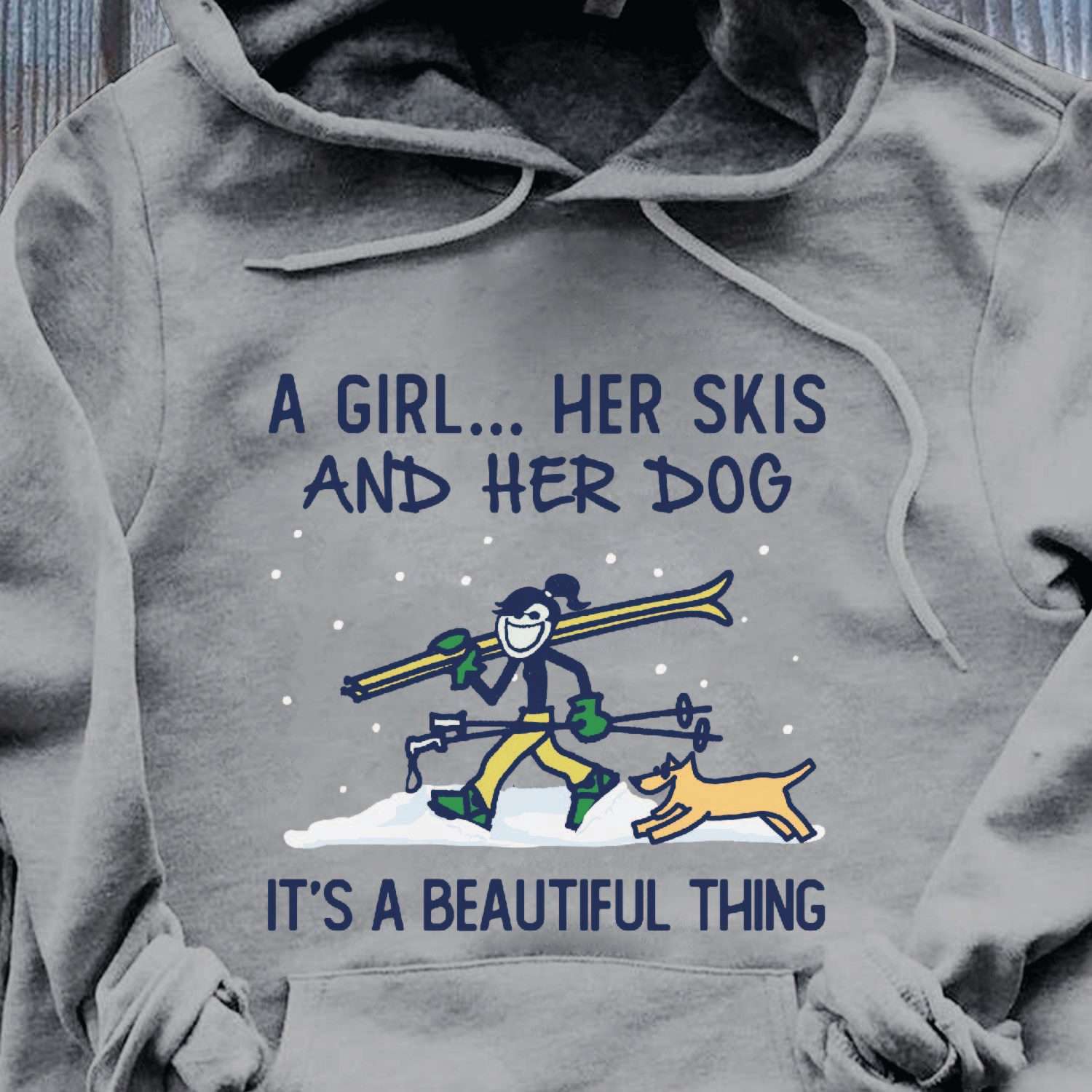 A girl her skis and her dog it's a beautiful thing - Girl go skiing, go skiing with dogs