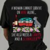 A woman cannot survive on wine alone she also needs a camper and a Schanauzer - Schnauzer dog and wine