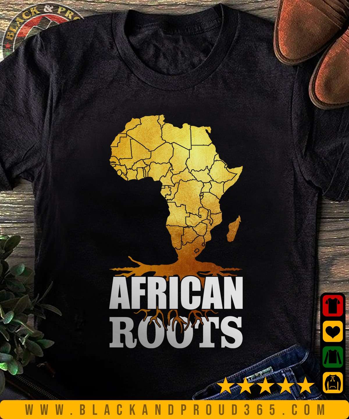 African roots - African the map, T-shirt gift for African