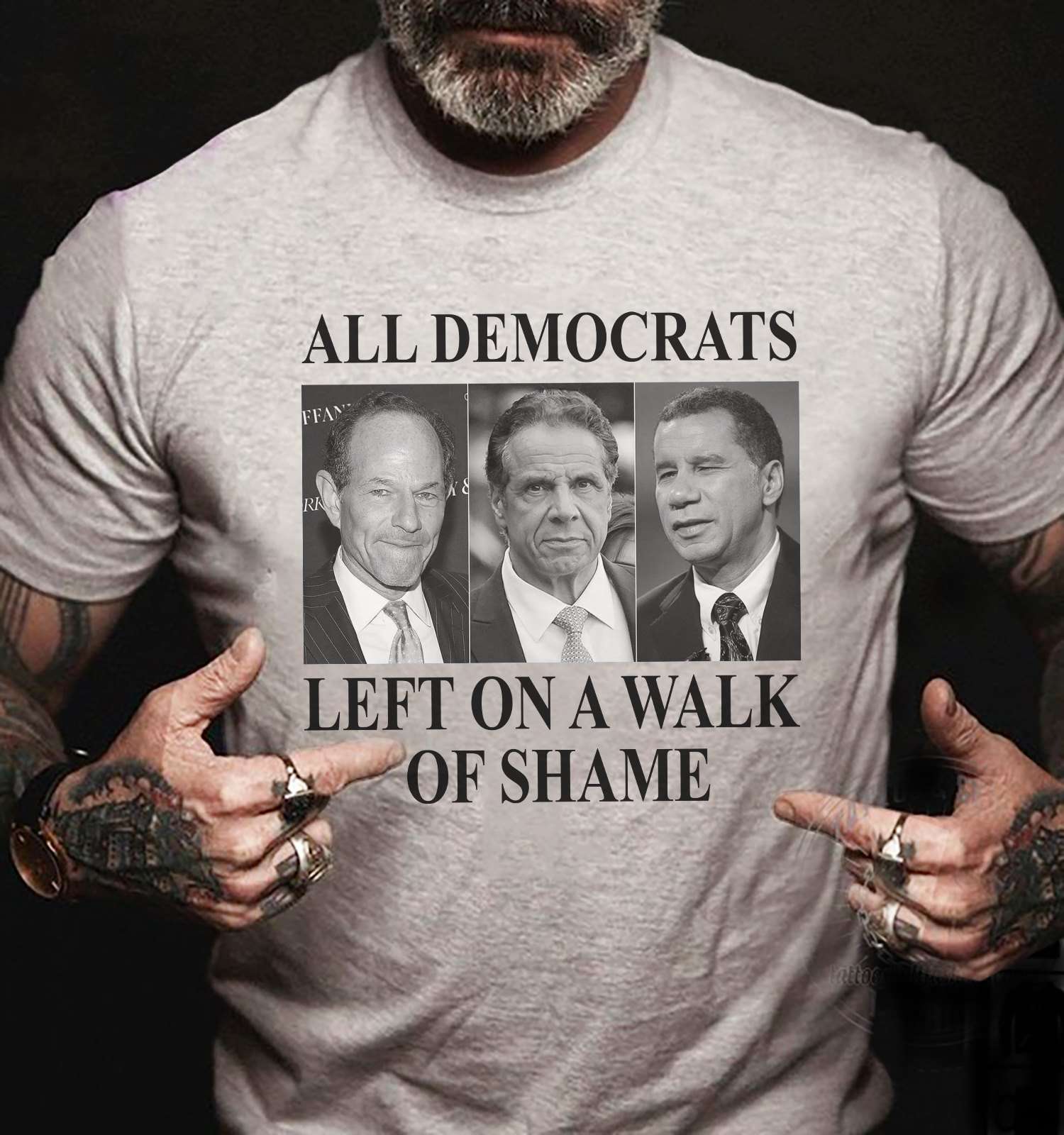 All Democrats left on a walk of shame - Andrew Cuomo, Eliot Spitzer, David Paterson