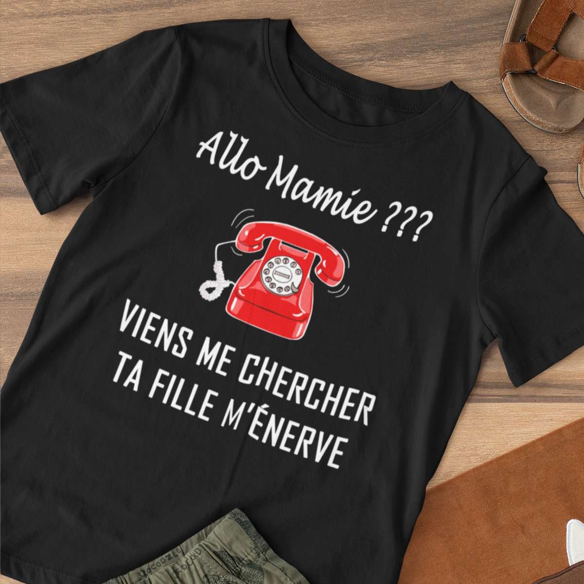 Allo Mamie Viens me chercher ta fille m'enerve - Red landline, call for mother, mother's day gift