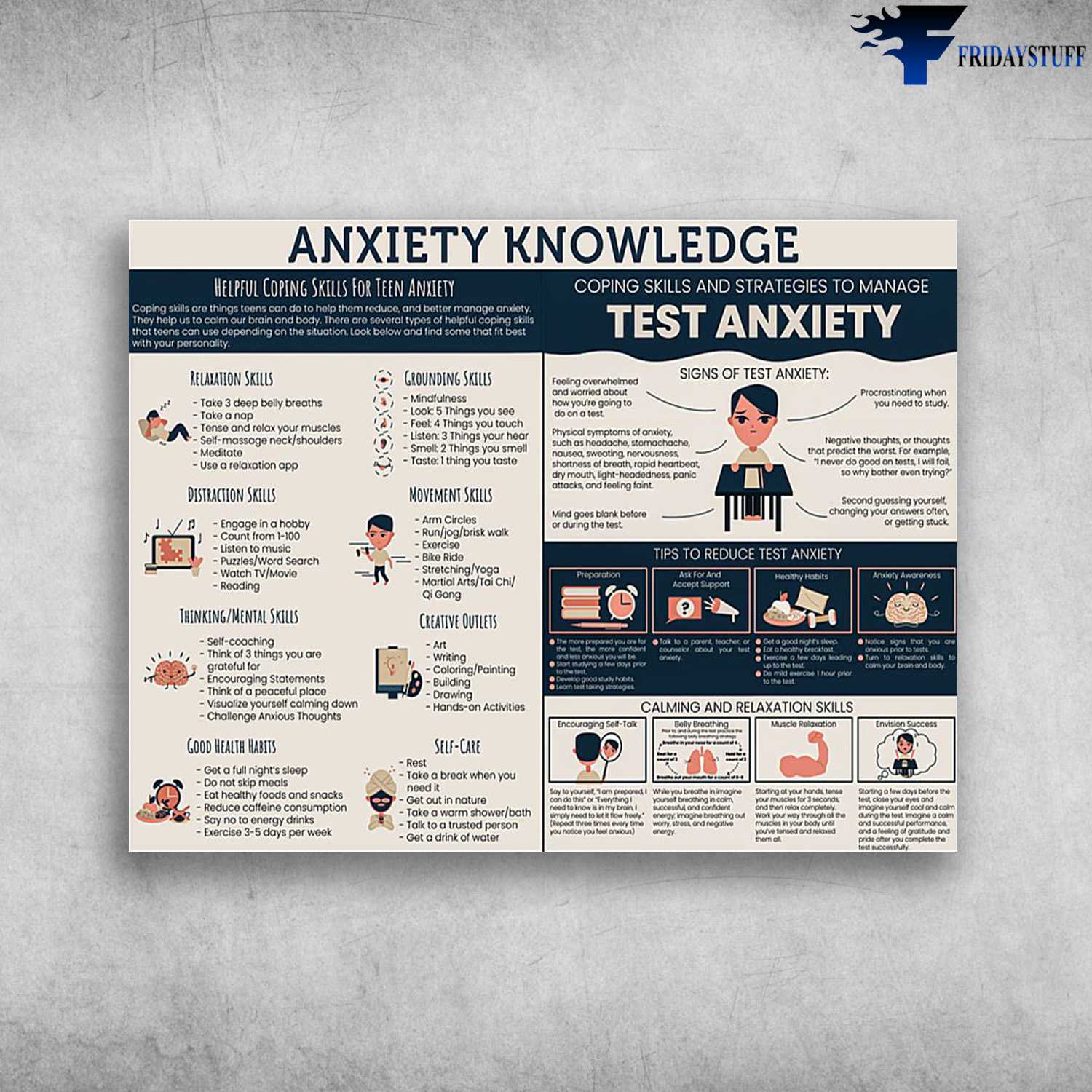 Anxiety Knowledge, Helpful Coping Skills For Teen Anxiety, Coping Skills And Strategies To Manage, Test Anxiety, Signs Of Test Anxiety, Tips To Reduce Test Anxiety, Calming And Relaxation Skills
