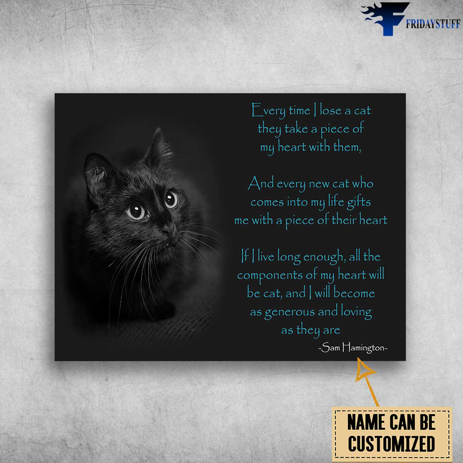 Black Cat - Everytime I Lose A Cat, They Take A Pieve Of My Heart With Them, And Every New Cat Who, Comes Into Mylife Gifts Me, With A Piece Of Their Heart