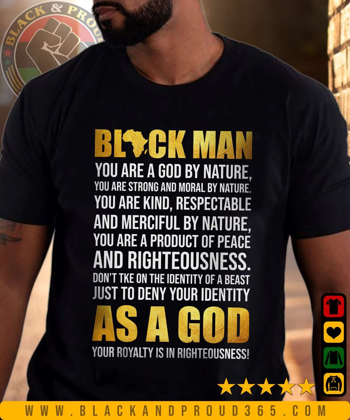 Black man - God by nature, strong and normal, black man as god, gift for black community