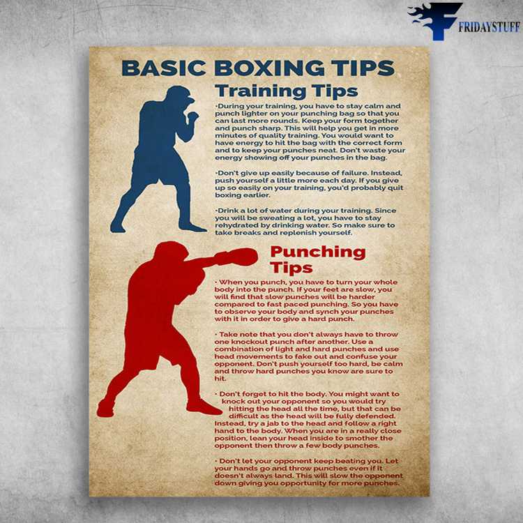 Boxing Poster, Boxing Practice - Basic Boxing Tips, Training Tips, Punching Tips