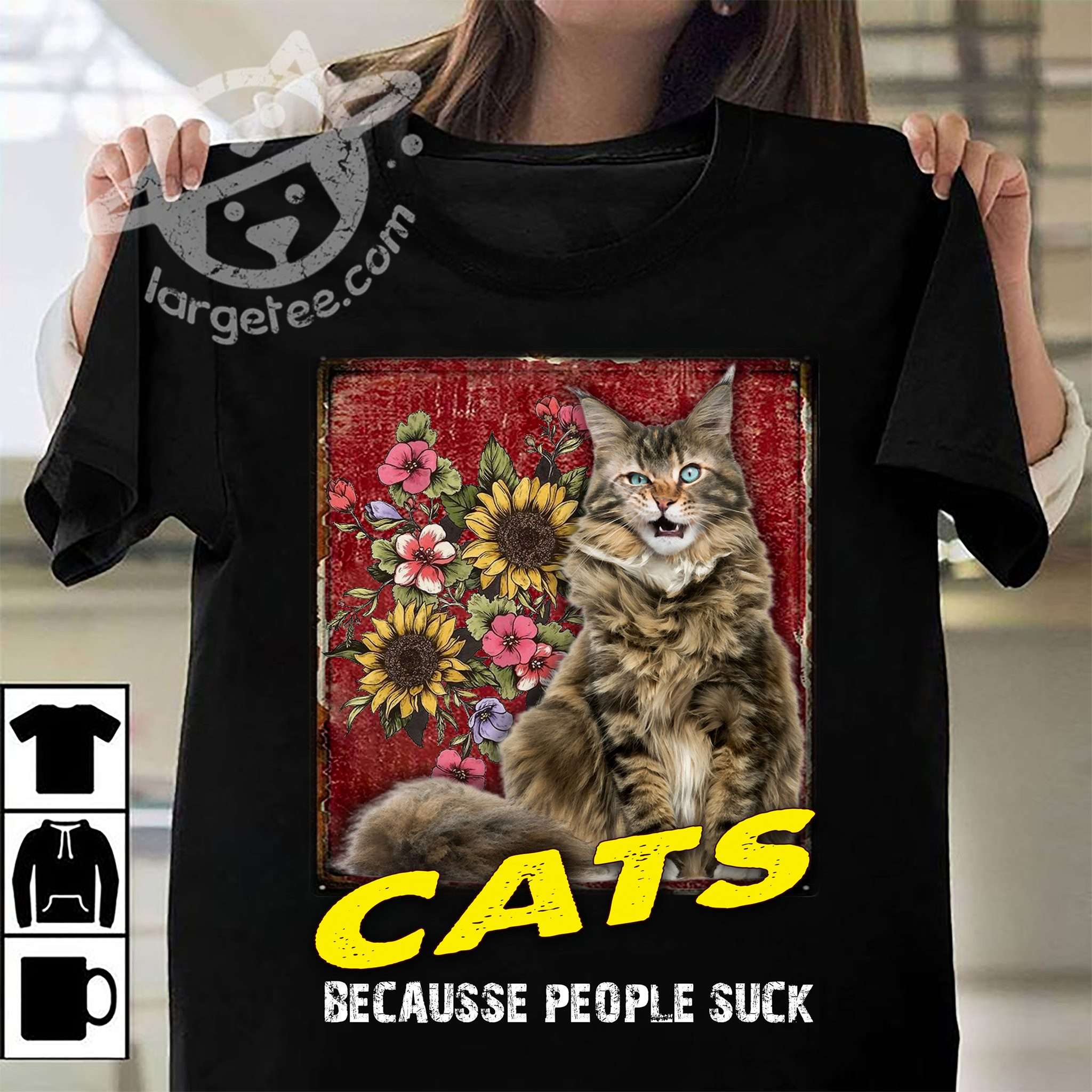 Cats because people sucks - Gift for cat lover, Brown tabby cats