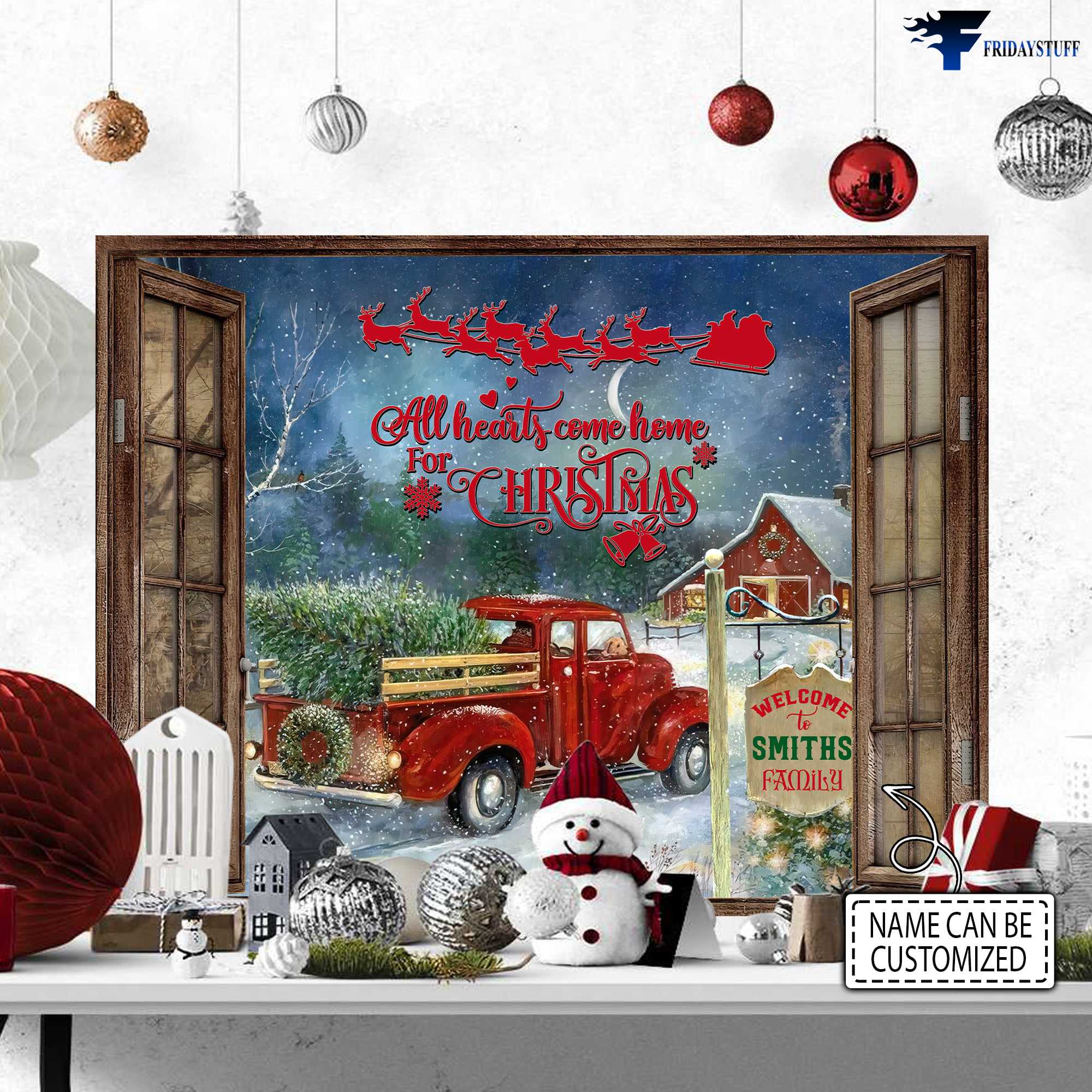 Christmas Poster, All Hearts Come Home, For Christmas, Christmas Truck