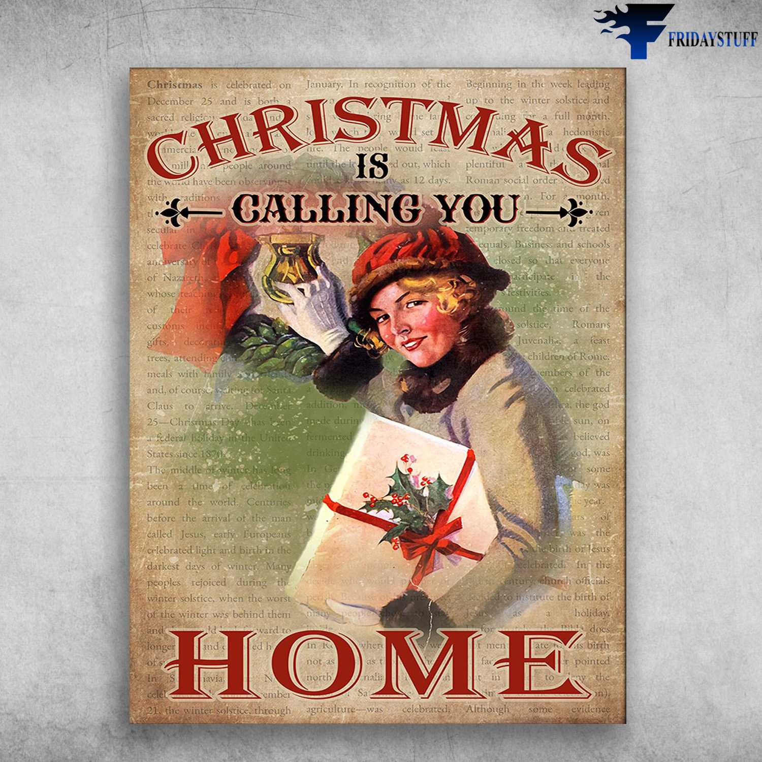 Christmas Poster - Christmas Is Calling You Home, Christmas Decor