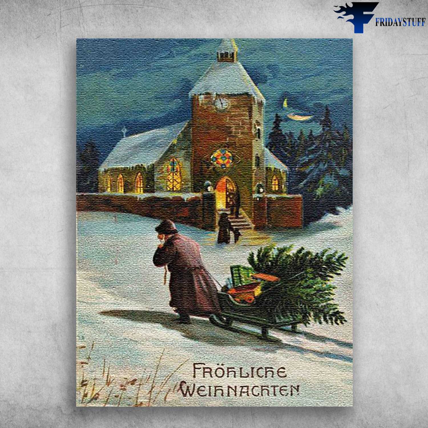Christmas Poster, Christmas Night, Fröhliche Weihnachten